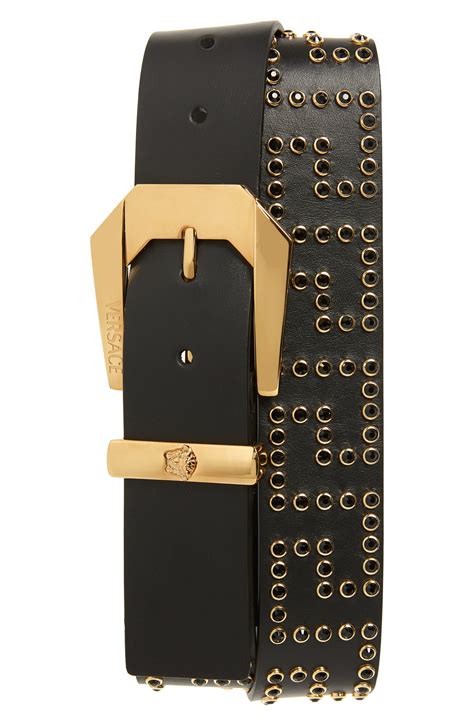 versace greca leather belt.